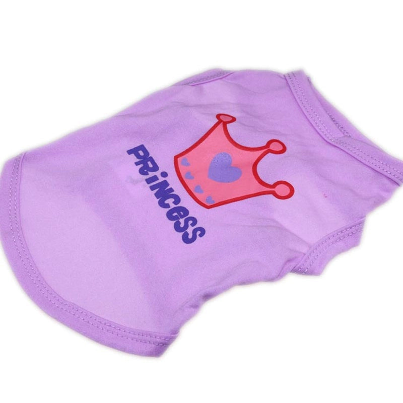 Pet Supplies Dog Clothes Pink Crown Letter Vest Teddy Clothes Spring And Summer