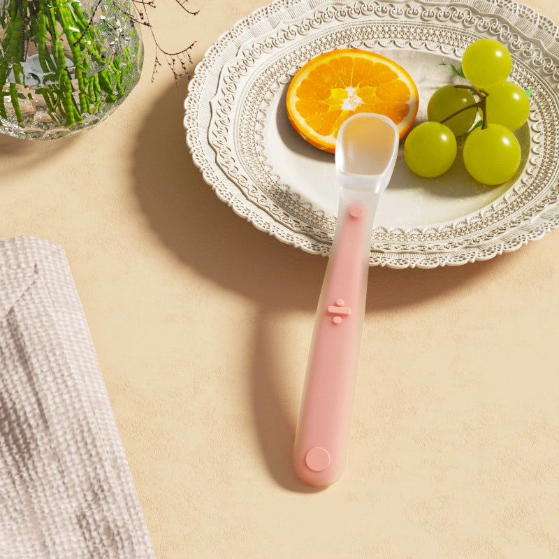 Silicone Spoon Newborn Baby Supplementary Food Spoon Baby Feeding Water Soft Spoon Children's Tableware Training Eating Fruit Mud