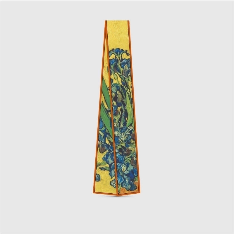 Women's Artistic Oil Painting Polyester Silk Scarf