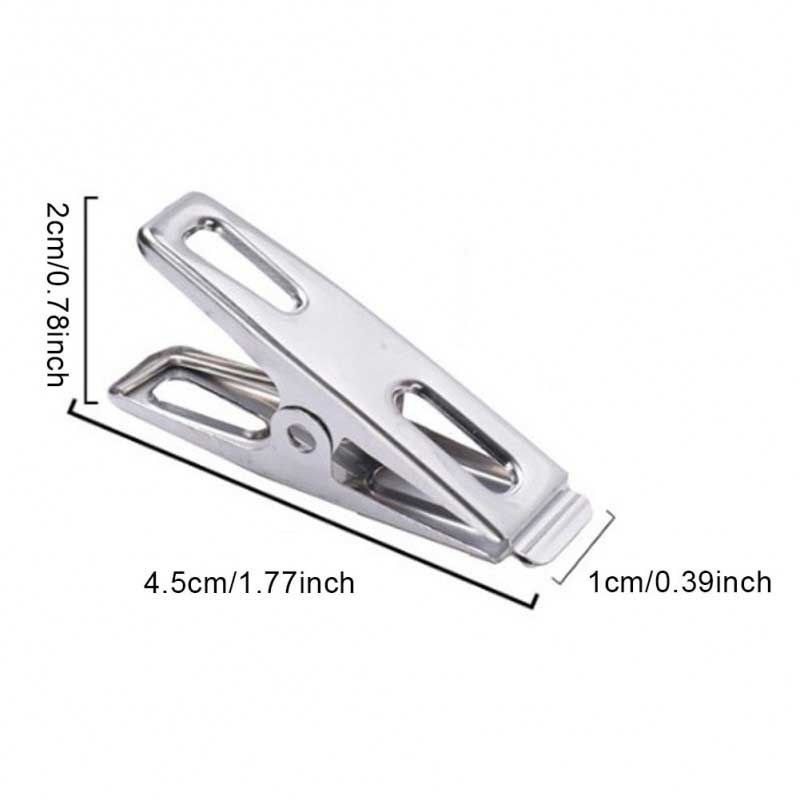 PACK OF 2O Stainless Steel Cloth Clips
