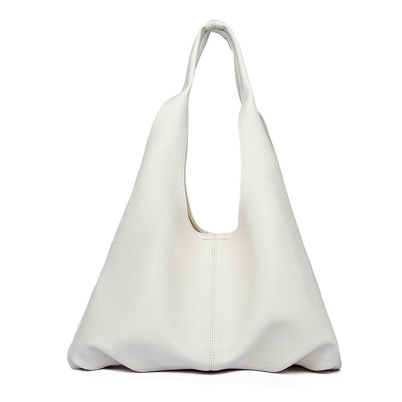 Women's Medium Pu Leather Solid Color Basic Classic Style Bucket Magnetic Buckle Shoulder Bag