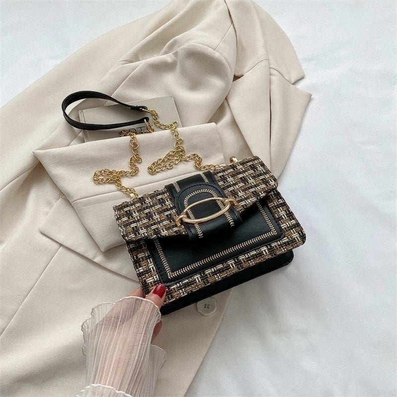 Women's Medium All Seasons Pu Leather Canvas Streetwear Shoulder Bag