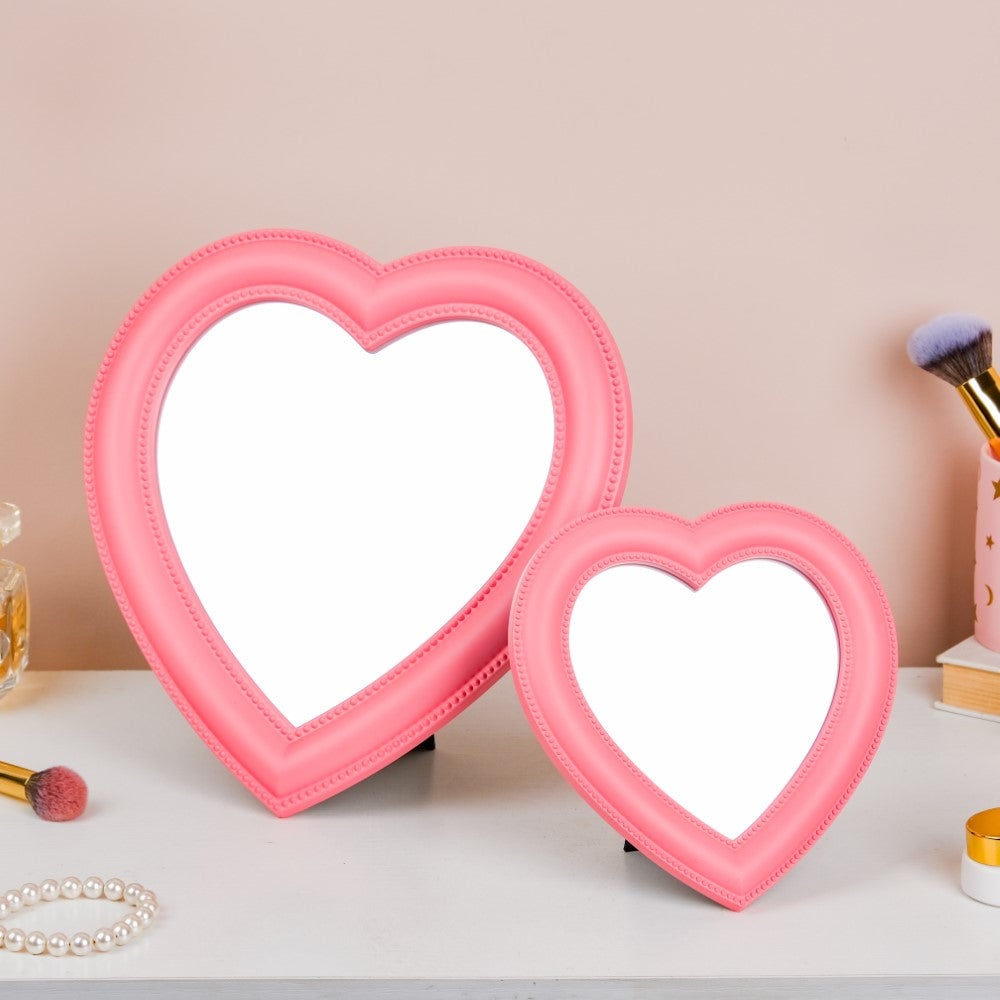 Hearty Desk Mirror Pink Small