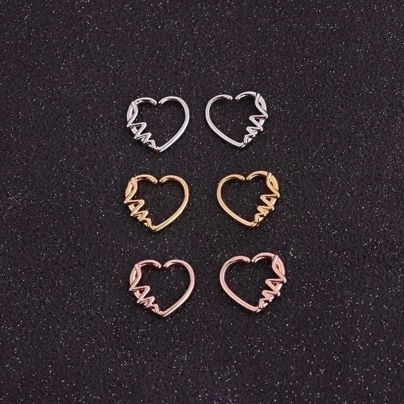 Fashion Heart Diamond Copper Copper Earrings