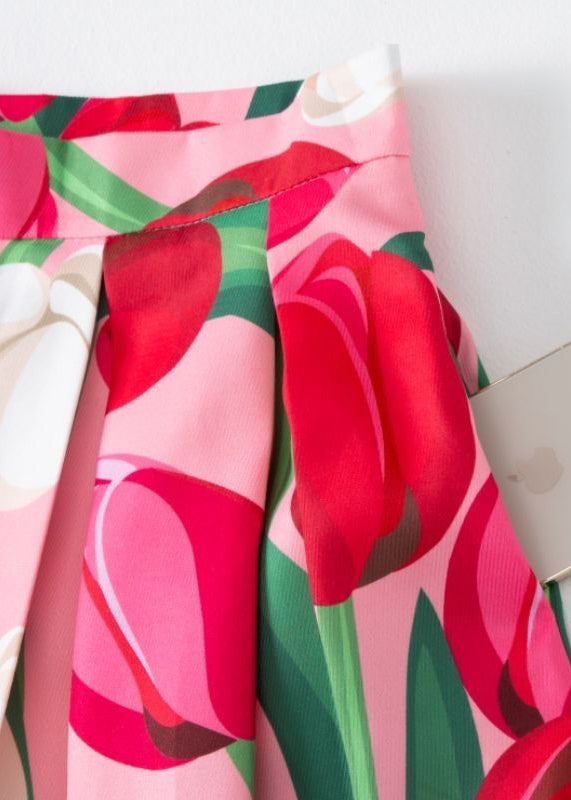 Stylish Rainbow Print High Waist Maxi Skirts