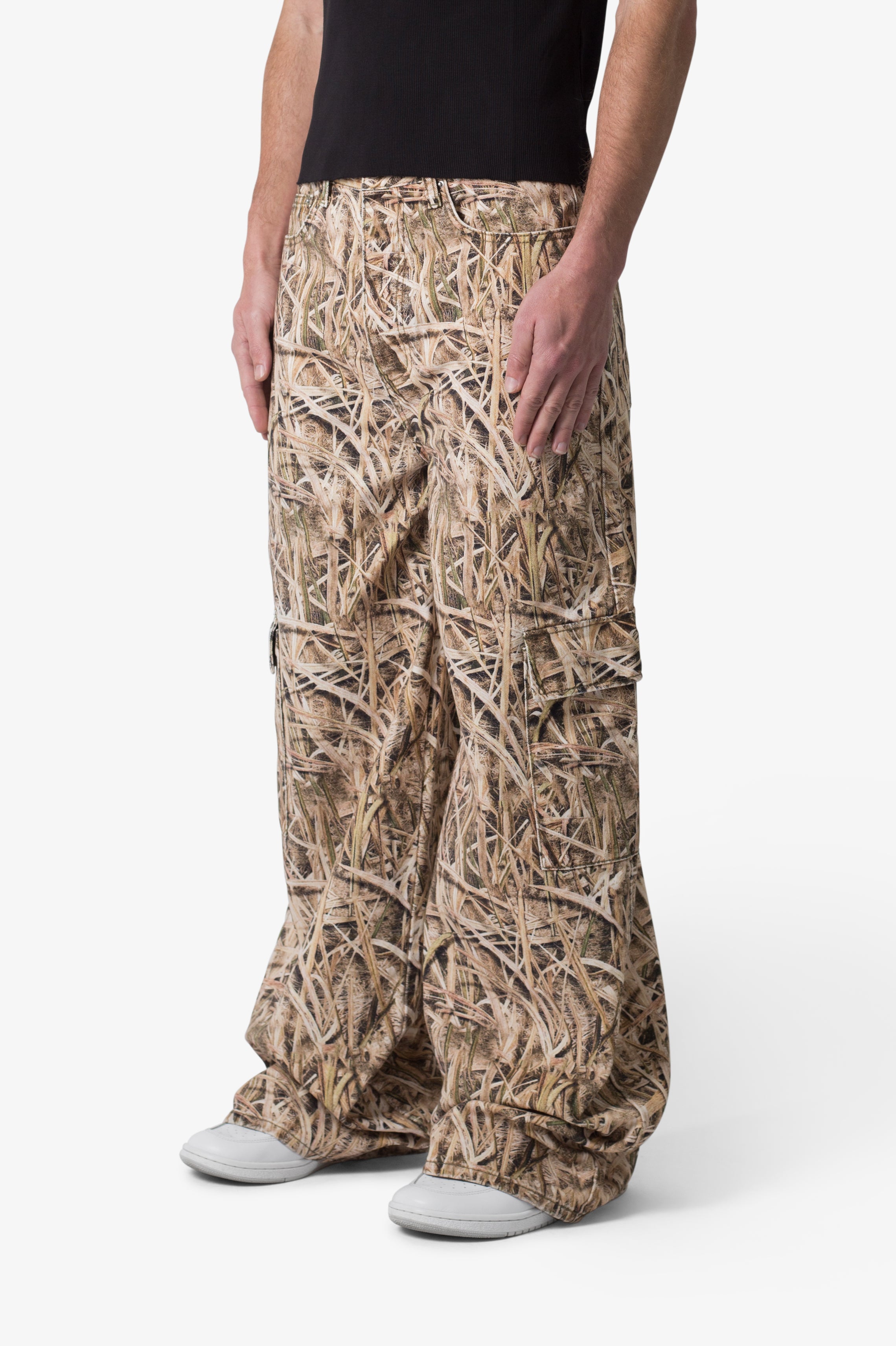 Void Baggy Cargo Denim - Grass Camo