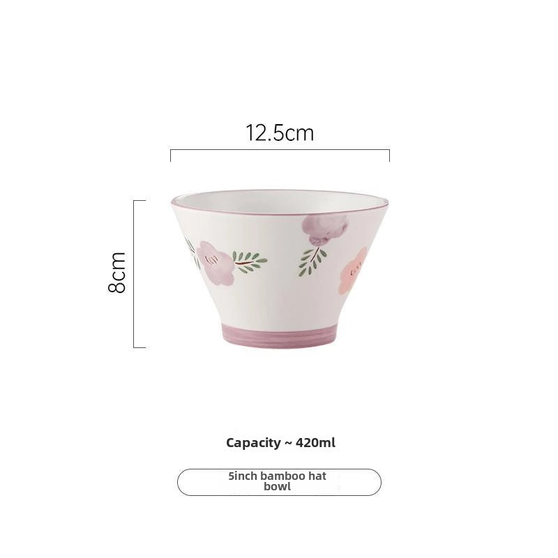 Purple Ceramic Bowl And Dish Set Household  Bowl And Dish Fresh Dinner Housewarming Dish Bowl And Chopsticks Set