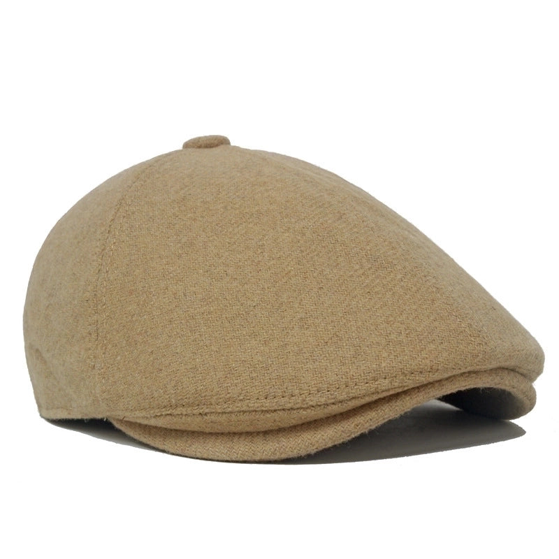 Unisex Retro British Style Solid Color Curved Eaves Beret Hat