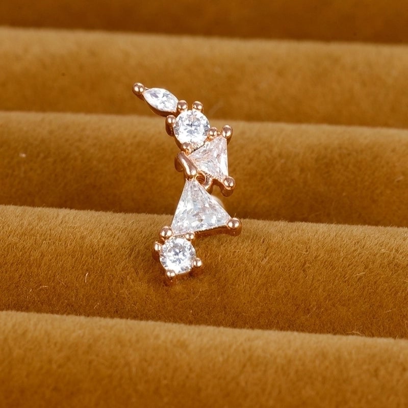 1 Piece Minimalist Geometric Plating Inlay Stainless Steel Zircon Cartilage Earrings