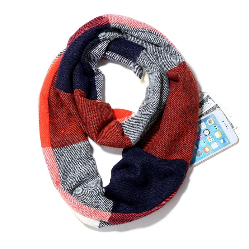 Women's Classic Style Color Block Imitation Cashmere Scarf