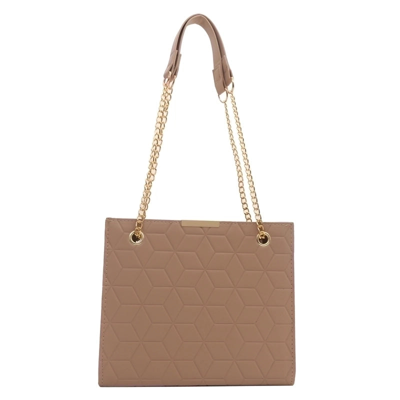 Women's Pu Leather Solid Color Classic Style Zipper Tote Bag