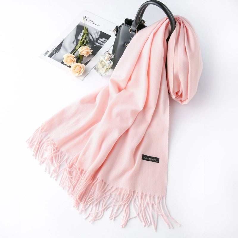 Solid Color 250g Cashmere Wool Scarf Short Thorn Lint Cashmere Warm Men's And Women's Autumn And Winter Shawls