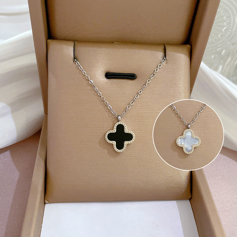 2 Pieces Cartoon Leaf Gourd Lily Of The Valley Geometric Titanium Steel Electroplating Necklaces