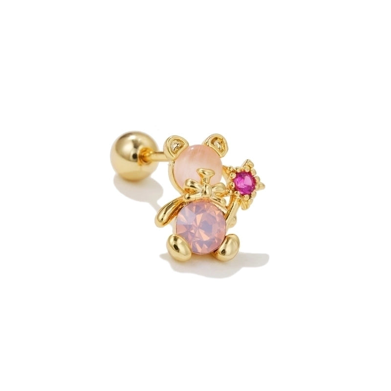 Ear Cartilage Rings & Studs Cute Animal Brass Gem