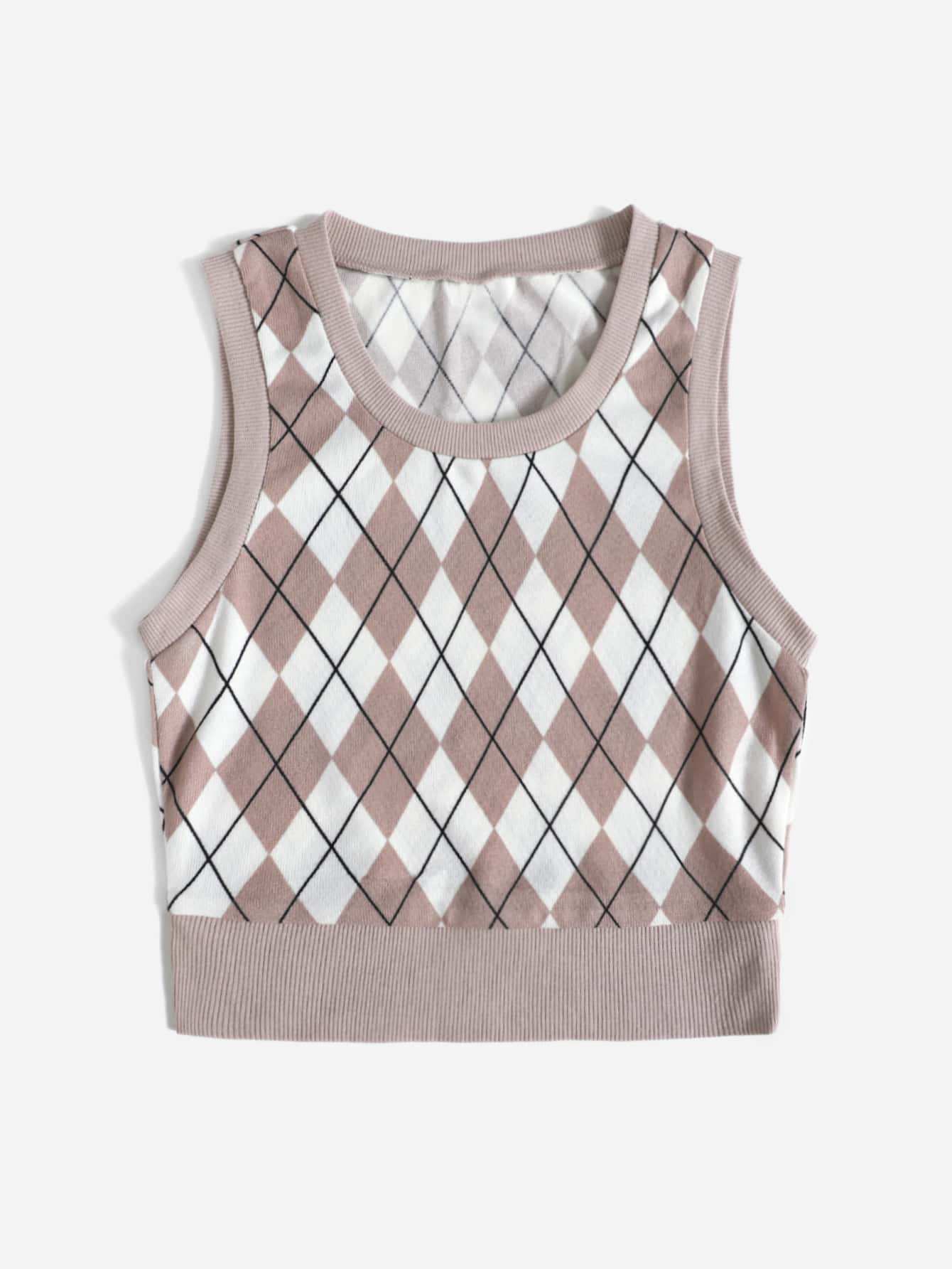 Parien Qutie Argyle Pattern Tank Top
