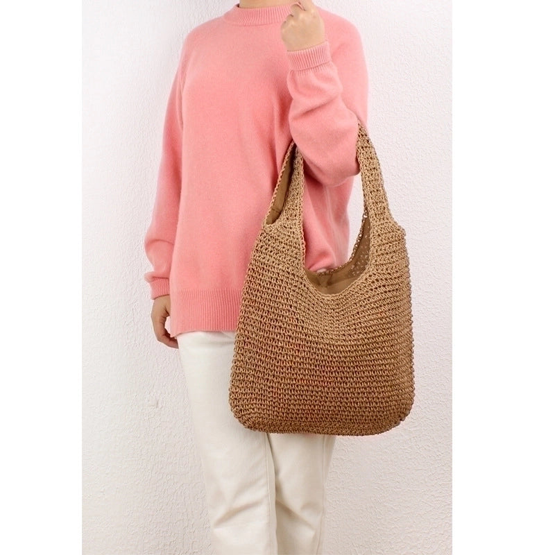 Women's Large Spring&summer Straw Vacation Straw Bag
