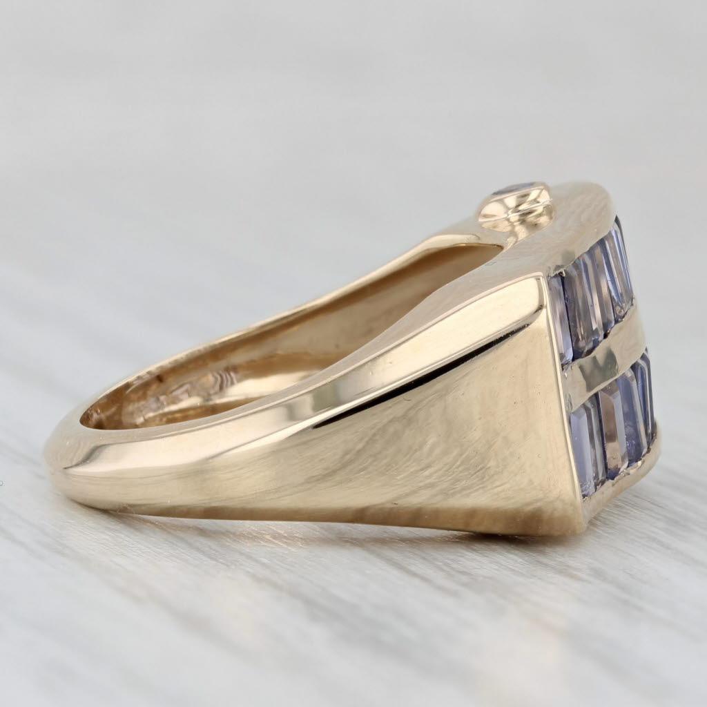 1.98ctw Iolite Tanzanite Ring 14k Yellow Gold Size 7 Abstract Cocktail