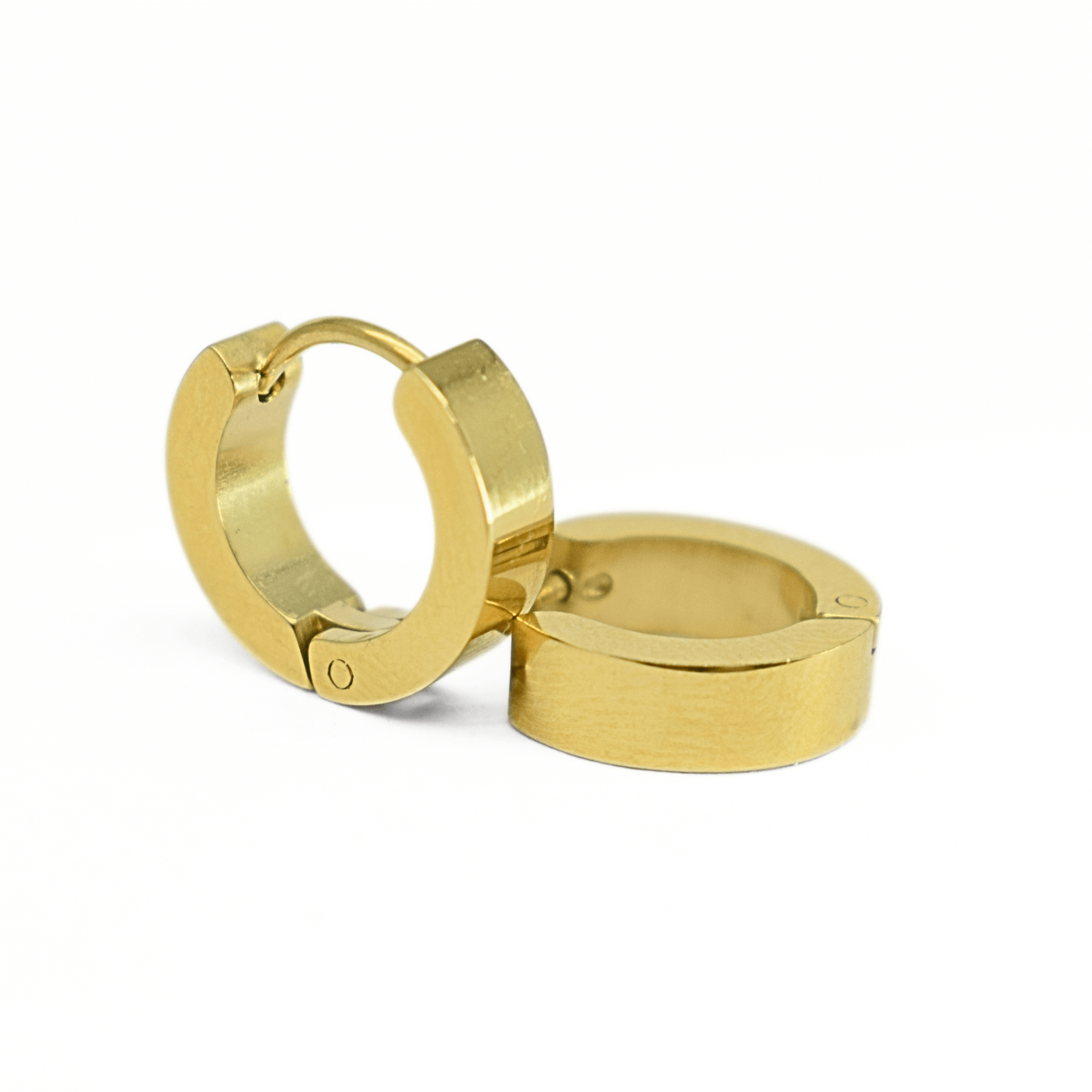 10mm edged hoops - Gold