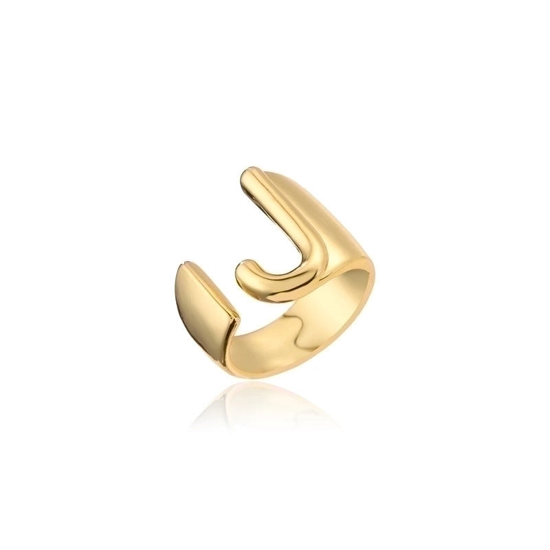 New 18k Copper Gold-plated Alphabet Open Ring