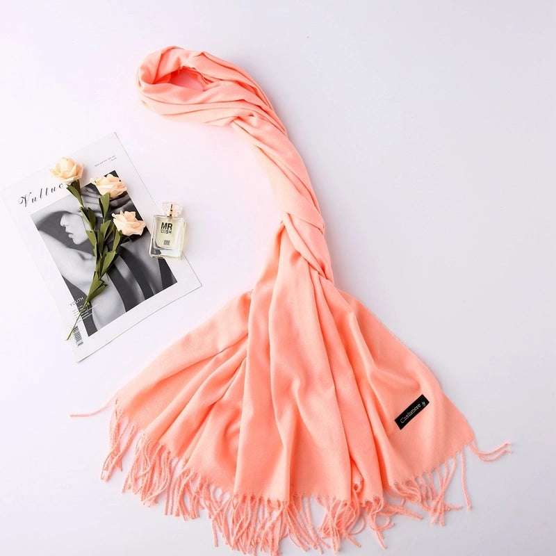Solid Color 250g Cashmere Wool Scarf Short Thorn Lint Cashmere Warm Men's And Women's Autumn And Winter Shawls