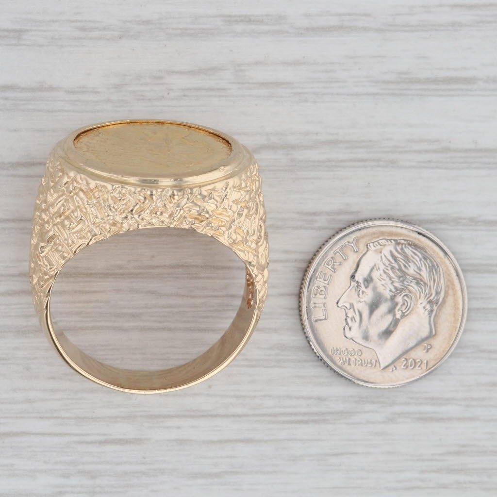 Authentic 1914 Indian Head $2.50 Gold Coin Ring 14k 900 Yellow Gold Size 10.75