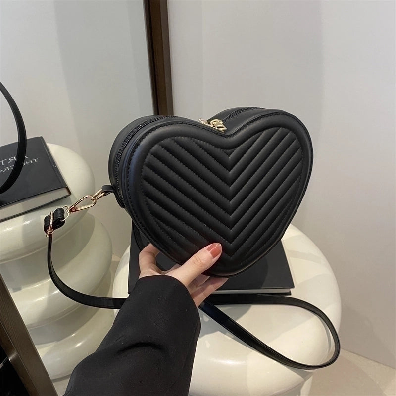 Women's Medium Pu Leather Solid Color Streetwear Zipper Crossbody Bag