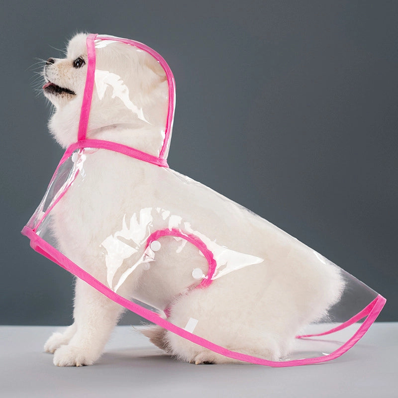 Pet Supplies Dog Raincoat Teddy Small Dog New Transparent Plastic Fashion Poncho Pet Rainy Raincoat Batch