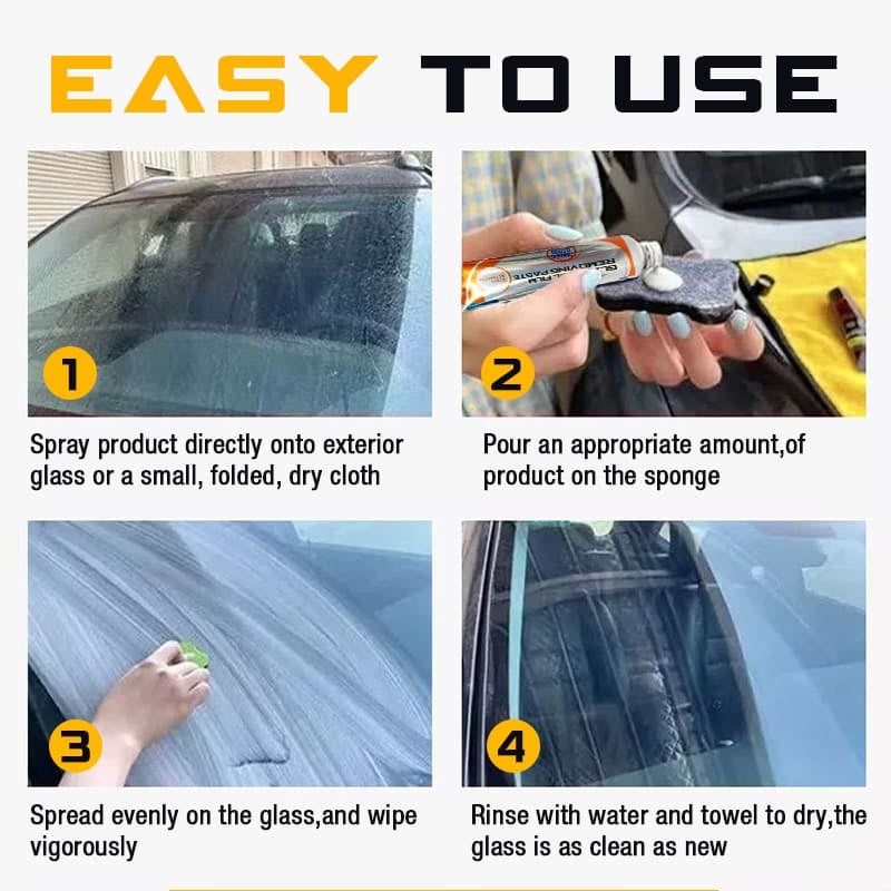Glass Oil Film Removing Paste(Complimentary Sponge Cleaning)