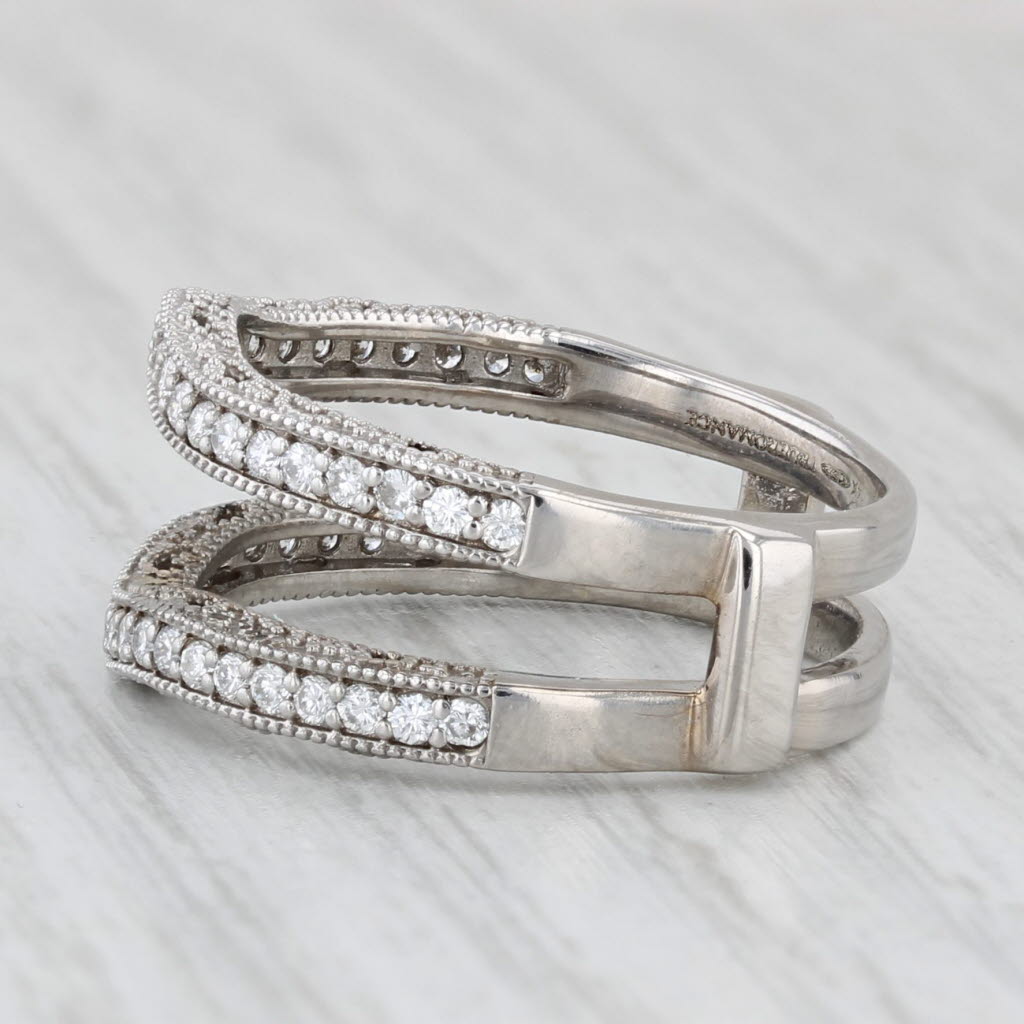0.47ctw Diamond Ring Jacket Enhancer Guard 14k White Gold Size 7.5 Wedding Band