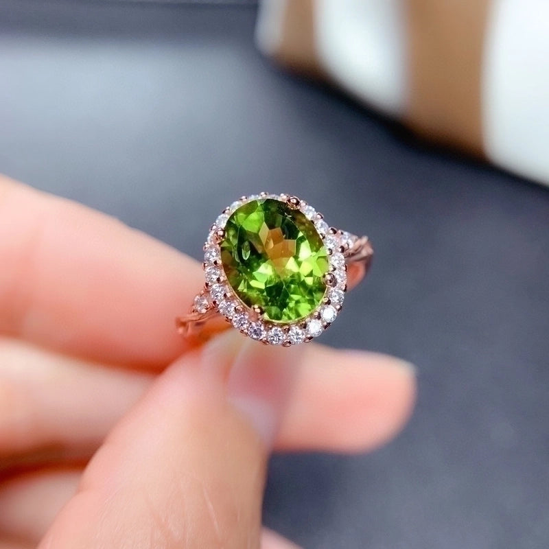 Copper Plating Geometric Artificial Gemstones Crystal Rings
