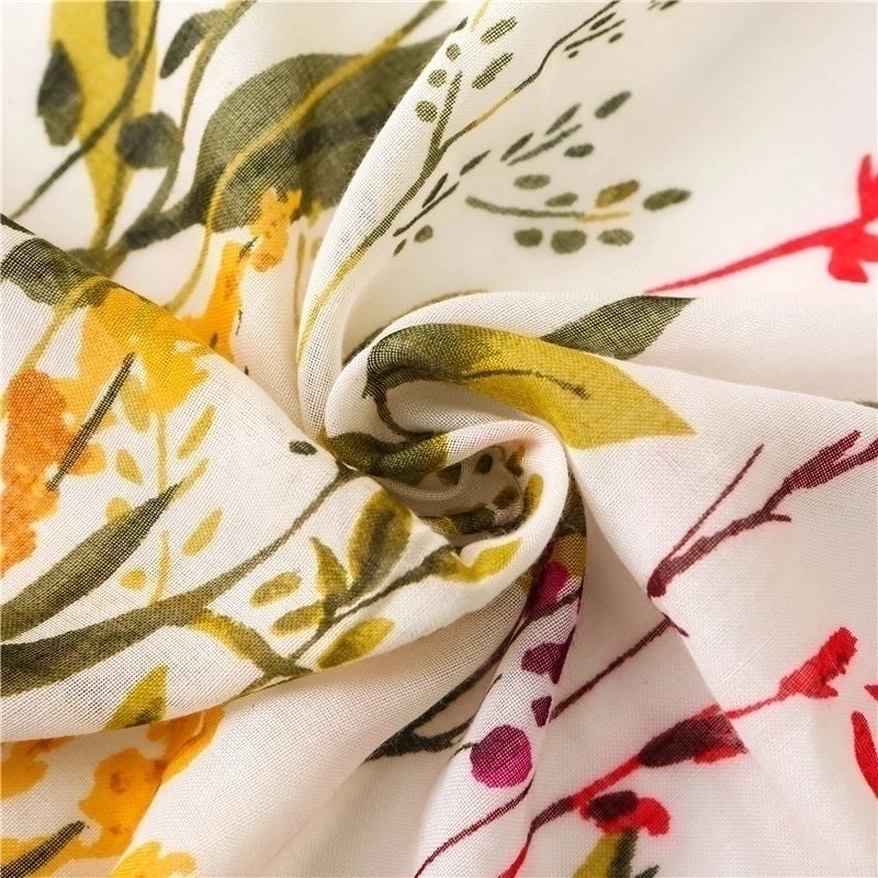 Women's Elegant Lady Flower Polyester Scarf