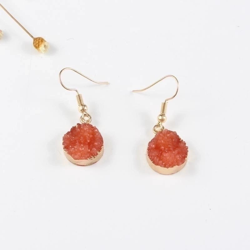3 Pieces Womens Round Plastic  Resin Imitation Natural Stone Round  Earrings