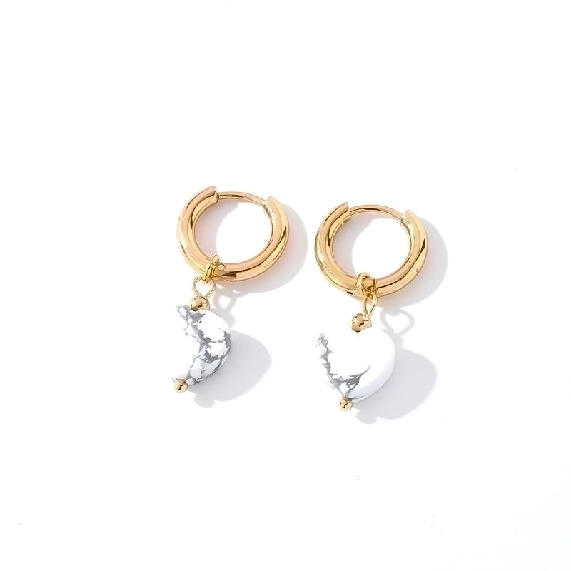 1 Pair Casual Sweet Minimalist Heart Shape Plating 304 Stainless Steel Gold Plated Drop Earrings