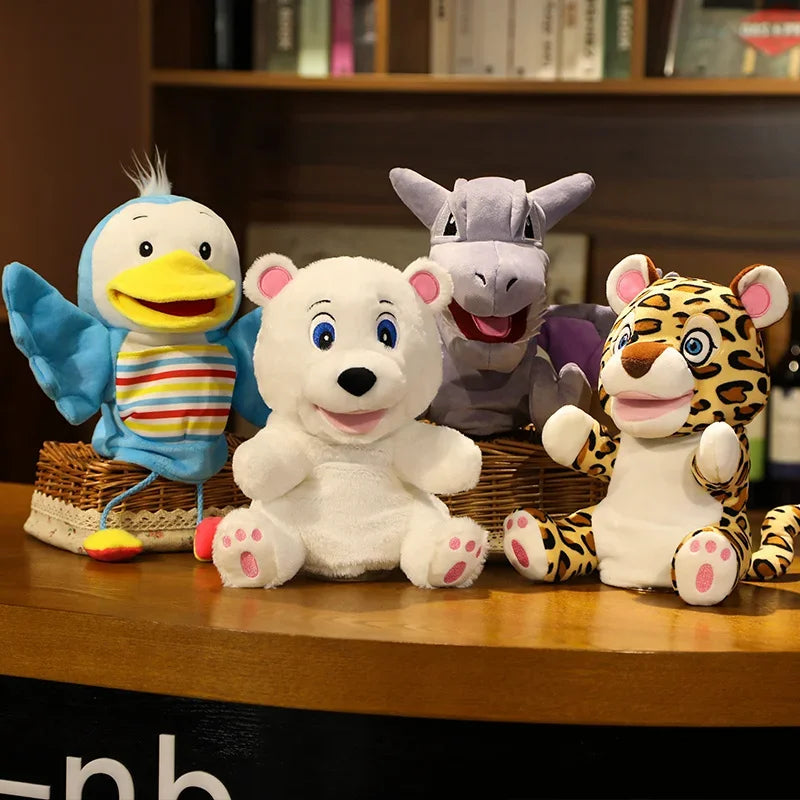 Stuffed Plush Animals Toys Hand Finger Puppet Kawaii Dolls Educational Baby Toys Learning & Education Monkey Tiger Children Gift