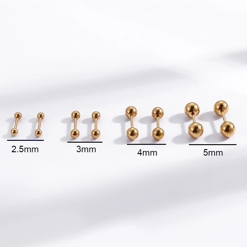 1 Pair Ear Cartilage Rings & Studs Minimalist Geometric 316L Stainless Steel  Plating