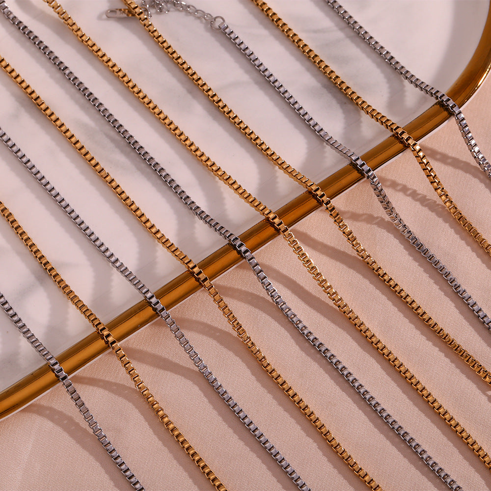 Minimalist Stripe Geometric Stainless Steel 18K Gold Plated Necklaces