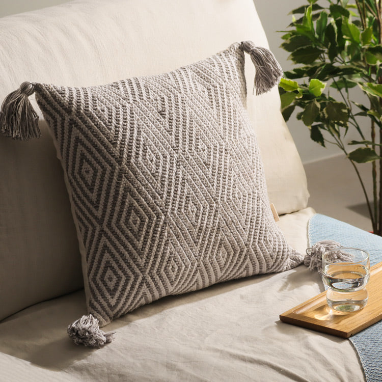 Harlequin Textured Cushion Cover - Grey White