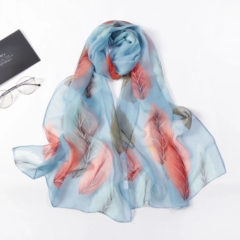 Women's Elegant Color Block Georgette Printing Silk Scarf