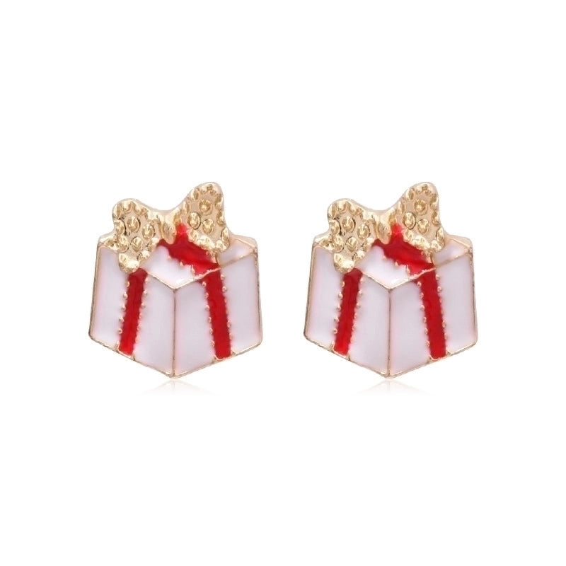 Fashion Santa Claus Christmas Socks Bell Epoxy Alloy Earrings