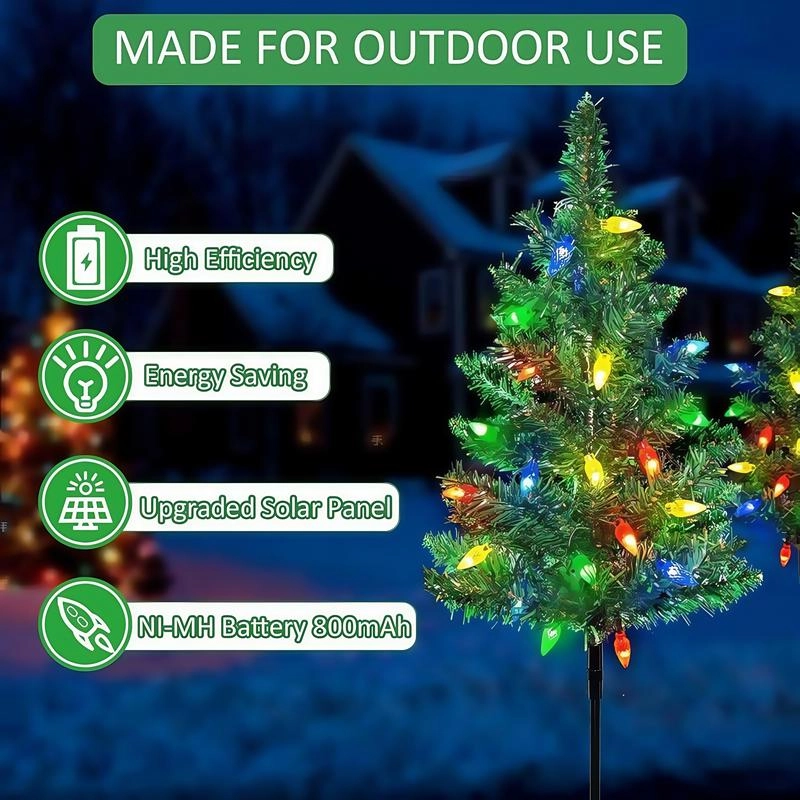 Solar Christmas tree lights, contains 80 colorful strawberry bulbs