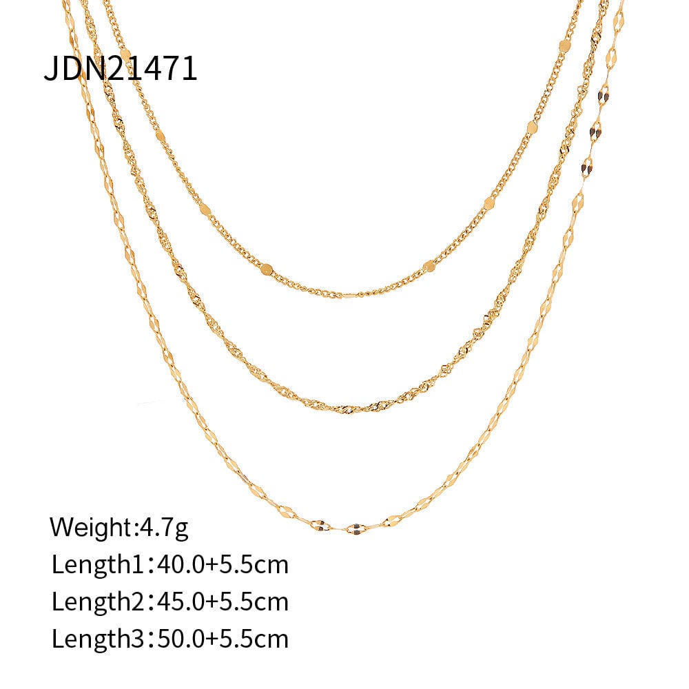 Chain Stainless Steel 18K Gold Plated Necklaces