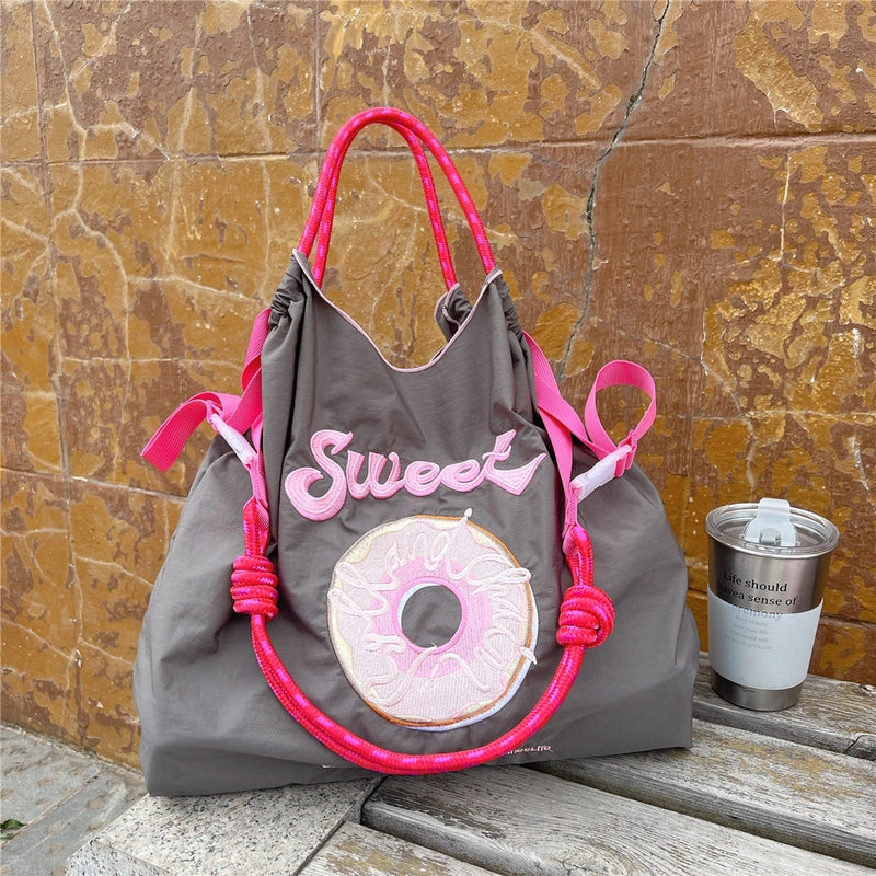 Women's Medium Polyester Animal Plant Streetwear Square Open Shopping Bags