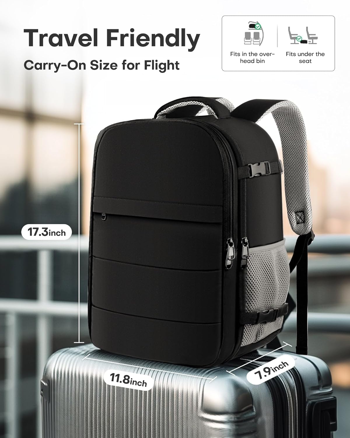HOTOR Travel Backpack - Flight Approved Travel Bag for Men and Women, Carry on Luggage for 15.6