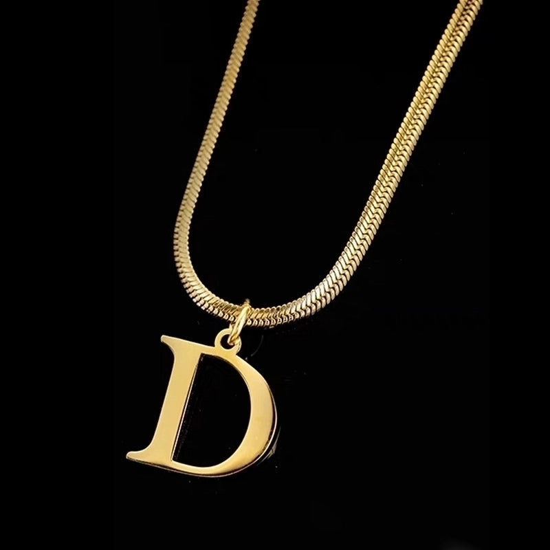 Minimalist Letter Titanium Steel Plating Necklace 1 Piece