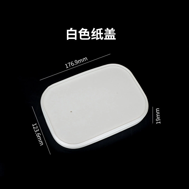 Kraft Paper Square Bowl Disposable Lunch Box Rectangular Lunch Box Take-out Packing Lunch Box Light Fruit Picnic Tableware