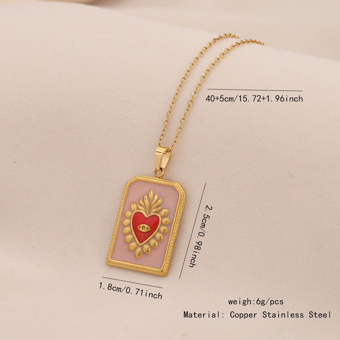 Vintage Tarot Pendant Necklace Love Fish Stainless Steel Necklace N1514