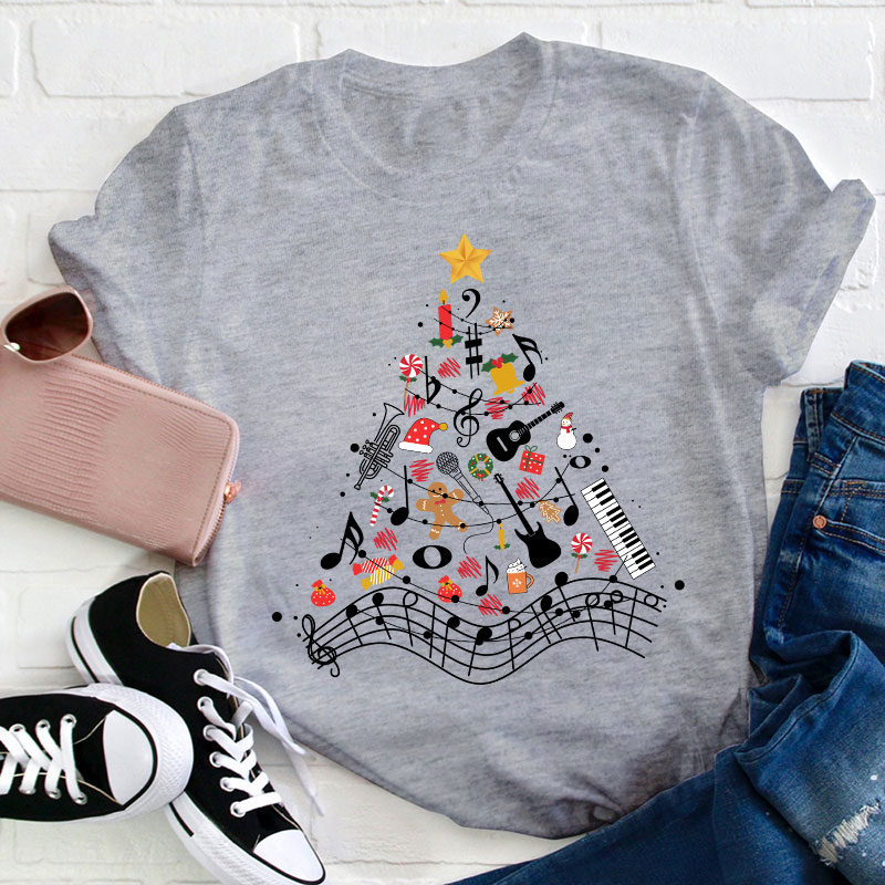 Musical Christmas Tree Teacher T-Shirt