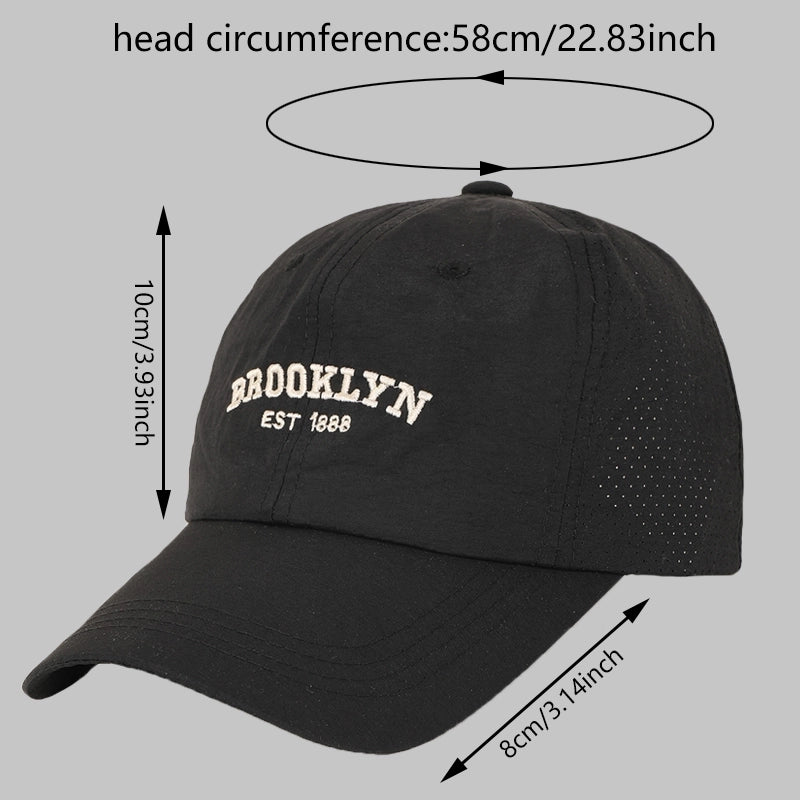 Unisex Minimalist Classic Style Sports Letter Embroidery Wide Eaves Curved Eaves Baseball Cap