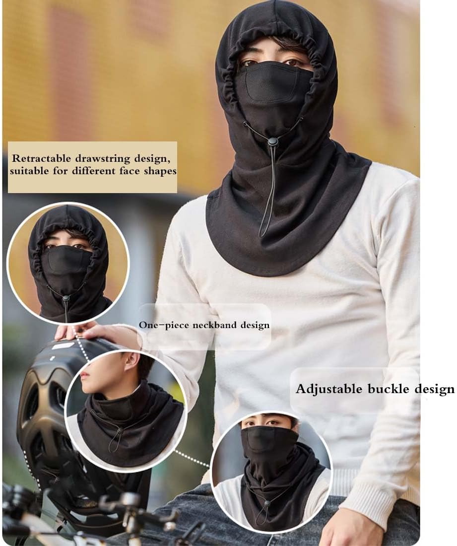 Hooded Face Mask with Neck Warmer for Cycling