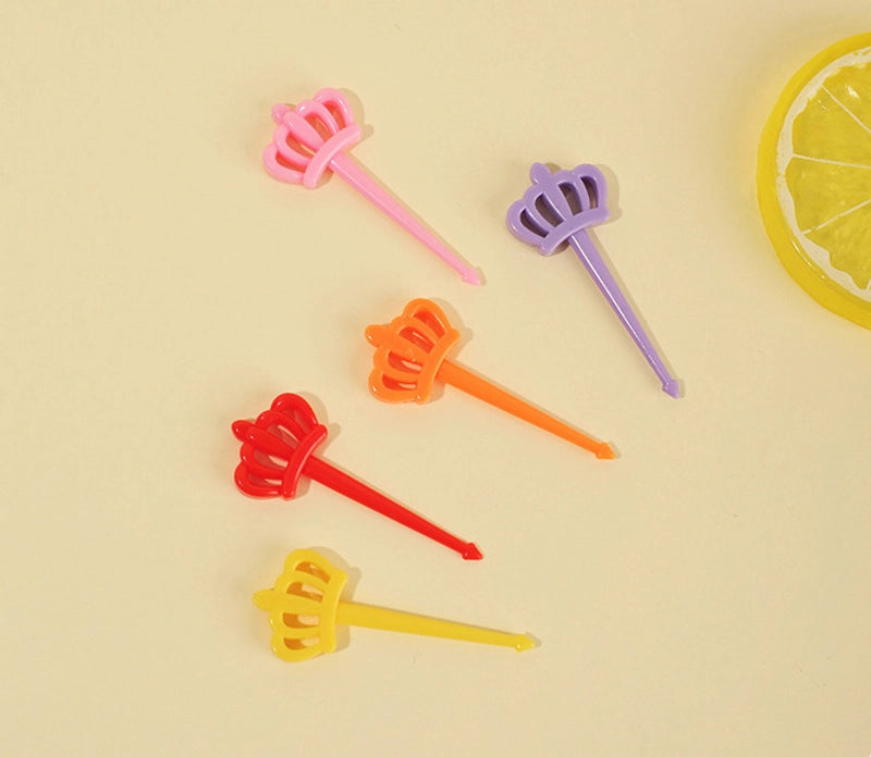 Cute Cartoon Plastic Fruit Fork 1 Set